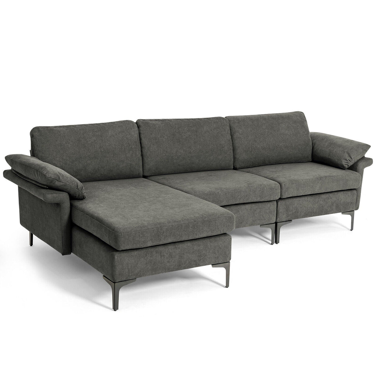 Sofá seccional modular extra grande en forma de L con chaise reversible para 4-5 personas