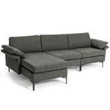 Sofá seccional modular extra grande en forma de L con chaise reversible para 4-5 personas