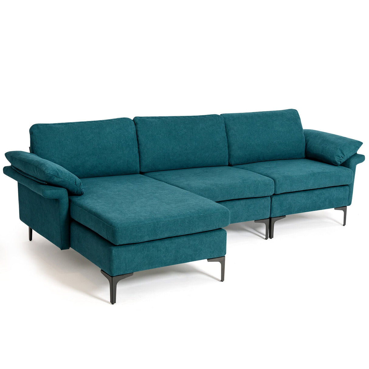 Sofá seccional modular extra grande en forma de L con chaise reversible para 4-5 personas