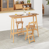 Mesa Alta de Bambú de 48 Pulgadas, Mesa de Consola de Comedor Tipo Bar-Natural