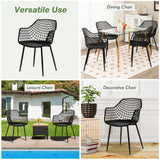 Set of 4 Heavy Duty Modern Dining Chair with Airy Hollow Backrest