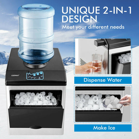 Dispensador de agua y máquina de hielo 2 en 1