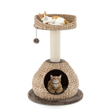 28 Inches Hand-Made Cat Tree Tower with Jump Platform