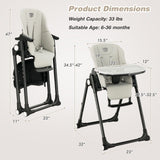 4-in-1 Baby High Chair with 6 Adjustable Heights