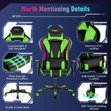 Silla Gamer Ajustable Giratoria para Computadora con Luces LED Dinámicas