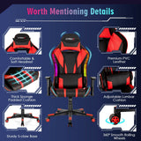 Silla Gamer Ajustable Giratoria para Computadora con Luces LED Dinámicas