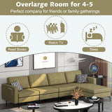 Modular L-shaped Sectional Sofa with Reversible Ottoman and 2 USB Ports