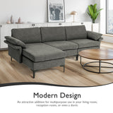 Sofá seccional modular extra grande en forma de L con chaise reversible para 4-5 personas