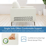 Sillón decorativo moderno tapizado con cojín de respaldo extraíble