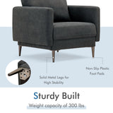 Sillón decorativo moderno tapizado con cojín de respaldo extraíble