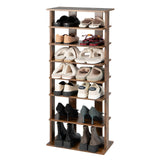 Estantería Doble de Zapatos de 7 Niveles Independiente Estantes de Almacenamiento Concisa-Negro