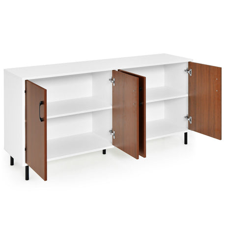 Aparador de cocina de 4 puertas para comedor y cocina - Blanco