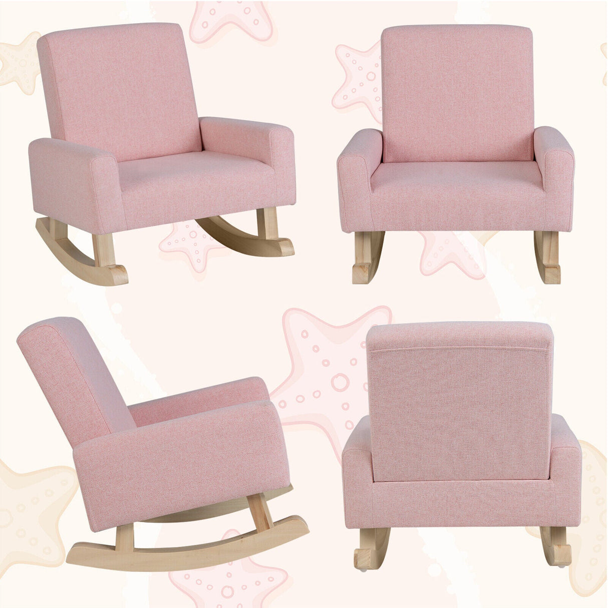 Mecedora infantil con patas de madera maciza