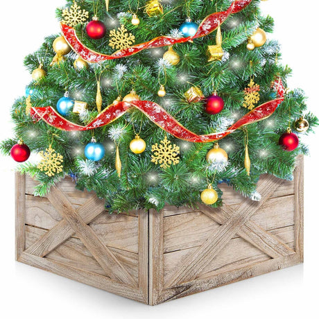 Caja de madera para el tronco del árbol de 28.5 pulgadas para uso en interiores y exteriores