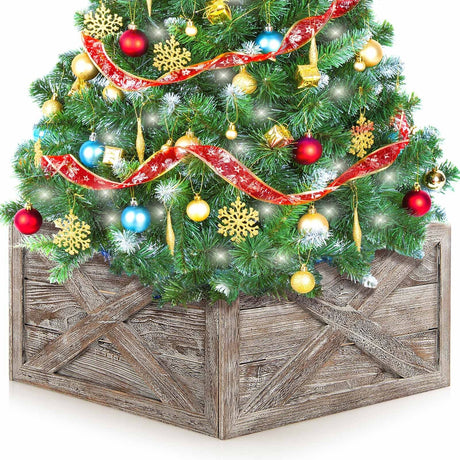 Caja de madera para el tronco del árbol de 28.5 pulgadas para uso en interiores y exteriores