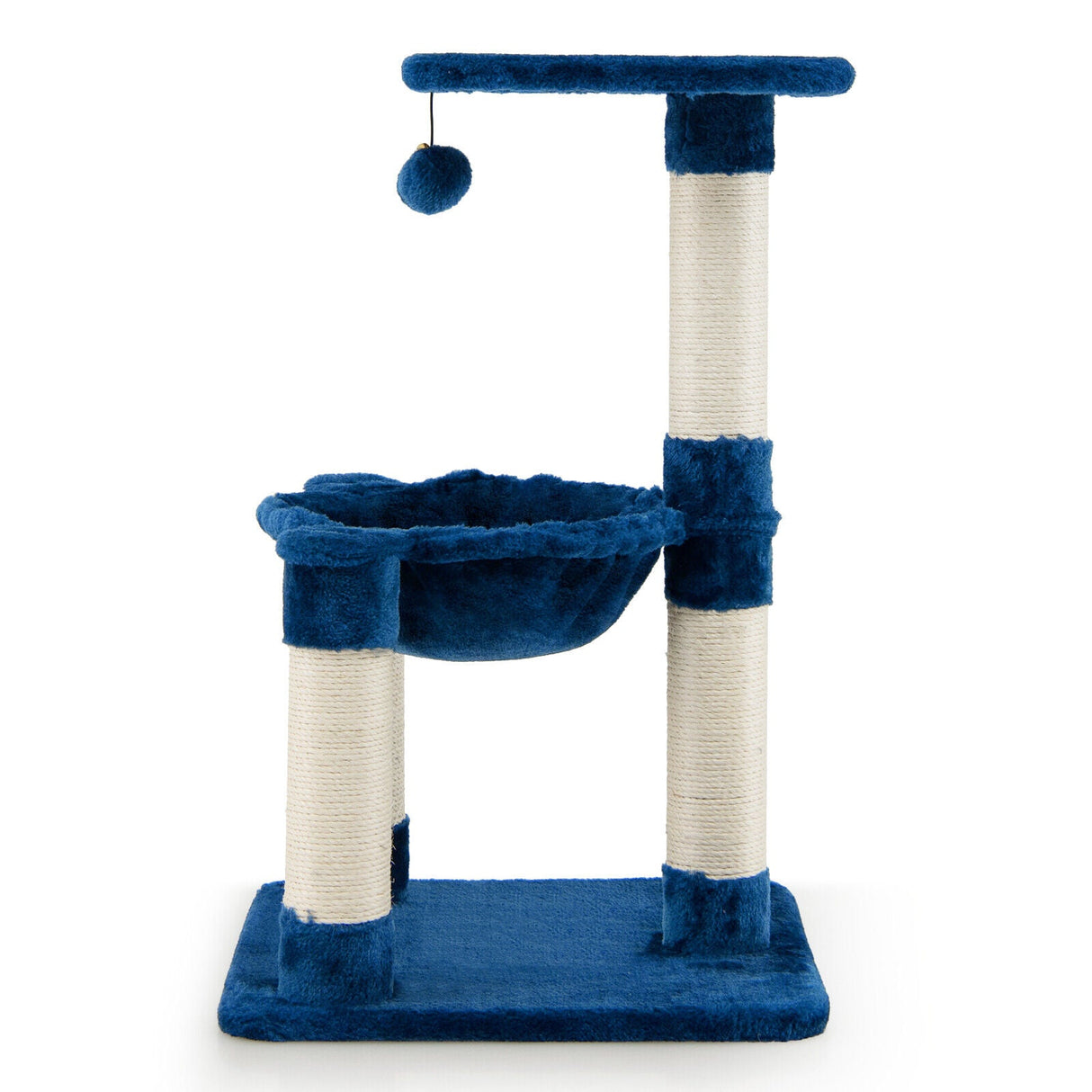 Árbol rascador multinivel con postes rascadores y hamaca para gatos