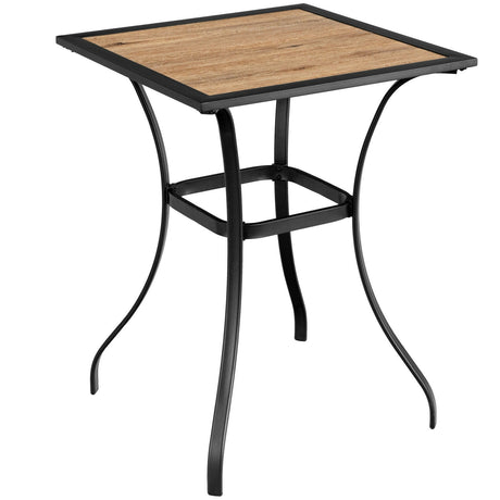 Juego de bar para patio de 3 piezas con 2 taburetes y 1 mesa cuadrada