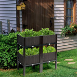 Juego de 4 jardineras elevadas para flores, verduras y hierbas