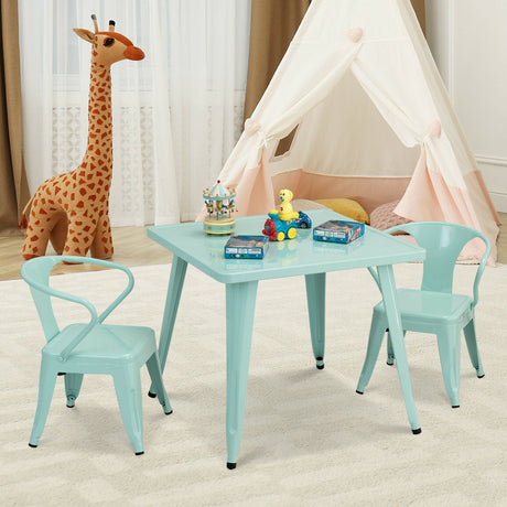 Mesa de actividades de acero cuadrada para niños de 27 pulgadas - Azul