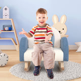 Mecedora para niños Sofá tapizado de terciopelo para niños con patas de madera maciza
