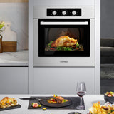Horno de pared simple de 24 pulgadas y 2.47 pies cúbicos con 5 modos de cocción - Plata
