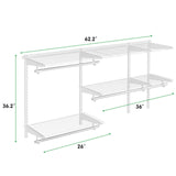 Custom Closet Organizer Kit 3 to 5 Feet Wall-Mounted Closet System with Hang Rod