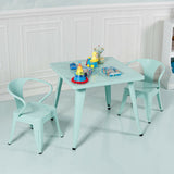 Mesa de actividades de acero cuadrada para niños de 27 pulgadas - Azul