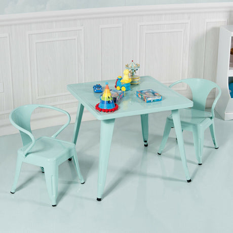 Mesa de actividades de acero cuadrada para niños de 27 pulgadas - Azul