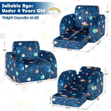 3-in-1 Convertible Kid Sofa Bed Flip-Out Chair Lounger for Toddler