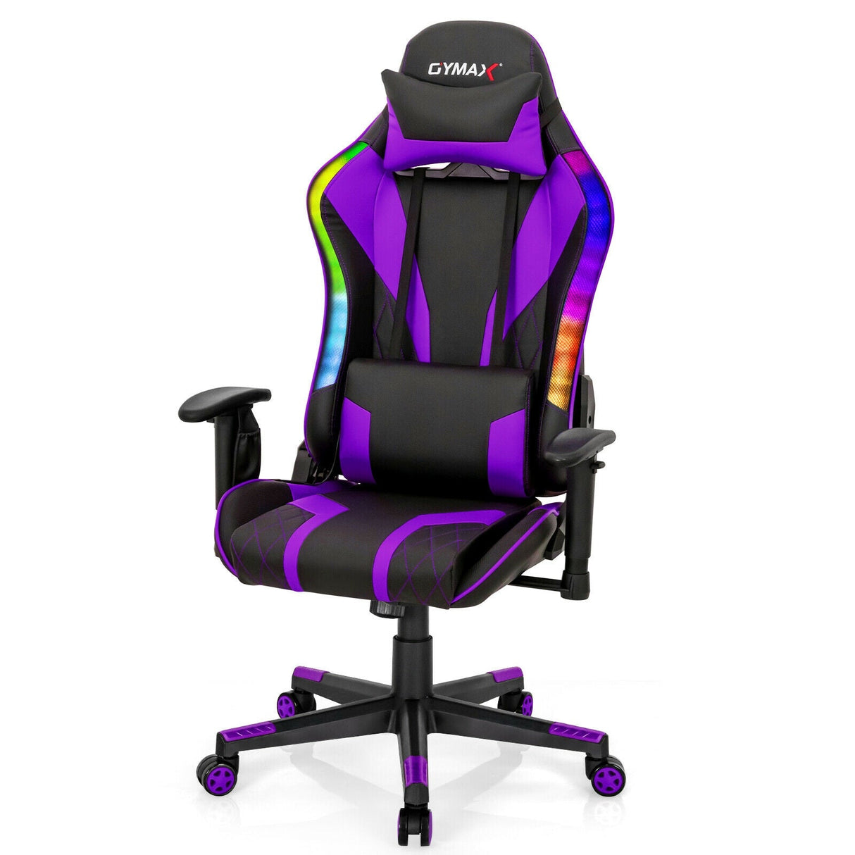 Silla Gamer Ajustable Giratoria para Computadora con Luces LED Dinámicas