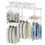 Custom Closet Organizer Kit 3 to 5 Feet Wall-Mounted Closet System with Hang Rod