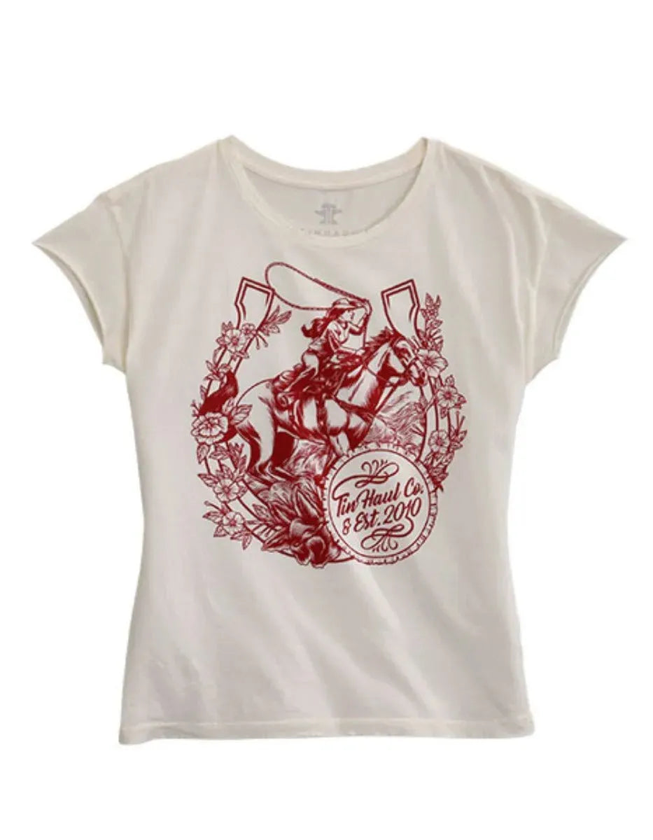 Camiseta de mujer Tin Haul Horse Rider (blanco)
