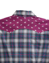 Tin Haul 00167 Camisa Western para Mujer a Cuadros Ombre Estrella (Azul)