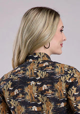 Tin Haul 2565 Cowboy Print (Black) - Women's Western Shirt