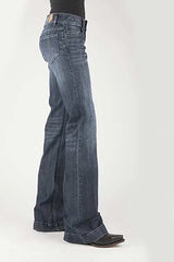 Tin Haul 460 Ella Fit Bolsillo Liso (Lavado Oscuro de Mezclilla) - Jeans de Mujer