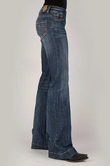 Tin Haul 460 Ella Fit Double Gold Loop Pocket ( Denim Dark Wash ) - Women's Jeans