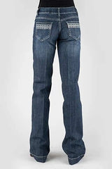 Pantalones vaqueros de mujer Tin Haul 460 Ella Fit con bolsillos bordados ( lavado oscuro de mezclilla )