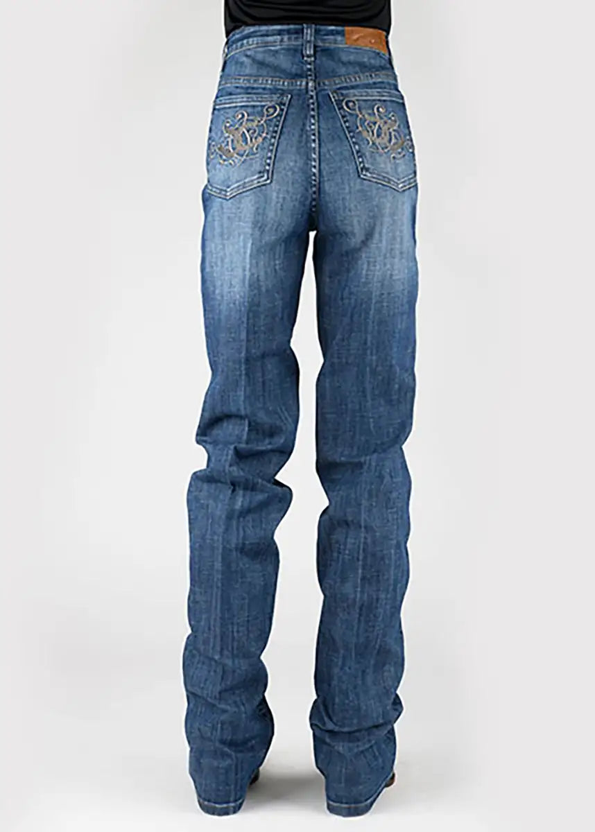 Tin Haul 525 Rachel Fit Bolsillo de herradura (lavado medio de mezclilla) - Jeans de mujer