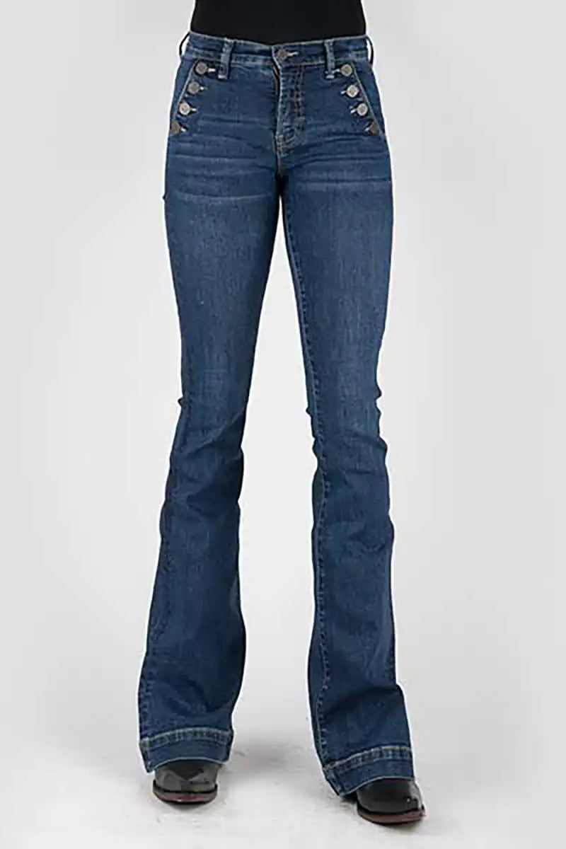 Tin Haul 595 Libby Fit abotonado delantero (mezclilla oscura) - Vaqueros de mujer