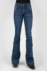 Tin Haul 595 Libby Fit abotonado delantero (mezclilla oscura) - Vaqueros de mujer
