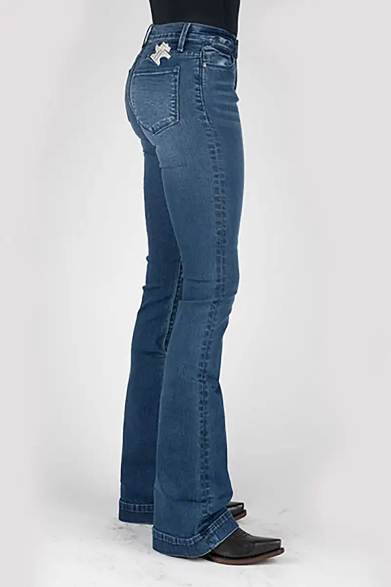 Tin Haul 595 Libby Fit Anvil and Hammer (lavado oscuro de mezclilla) - Jeans de mujer