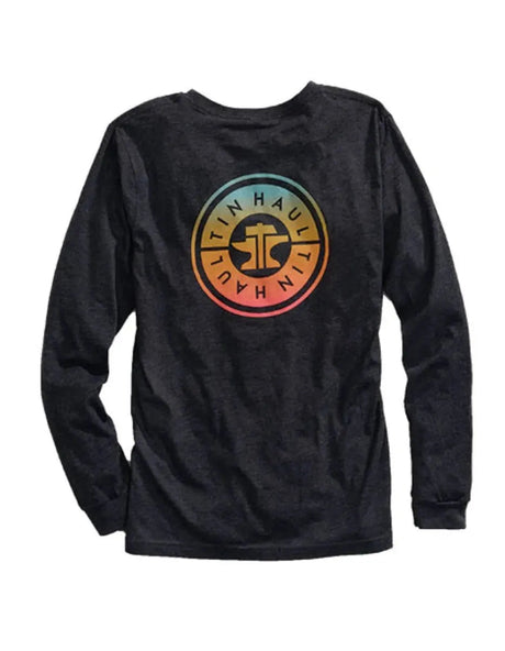 Camiseta de manga larga con logo Ombre de Tin Haul (Gris) - Camiseta Western para hombre