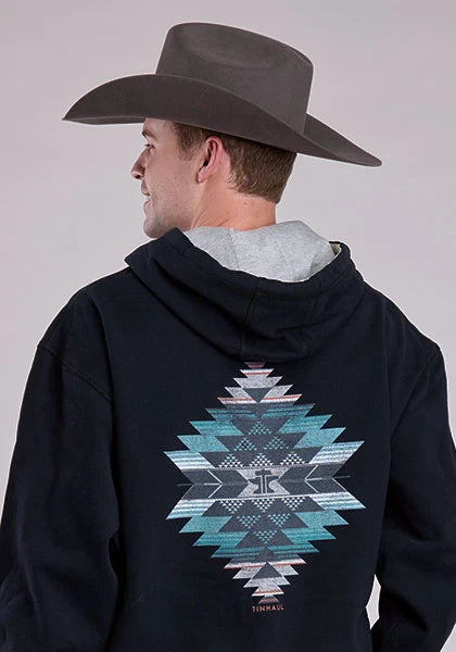 Sudadera con capucha para hombre Tin Haul Serape Anvil (negra)