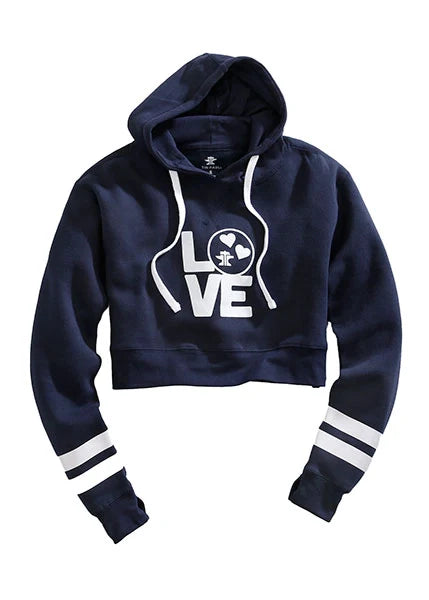 Sudadera con capucha para mujer Tin Haul Love Print (azul marino)