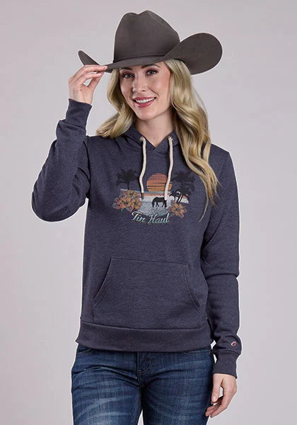 Sudadera con capucha para mujer Tin Haul Hawaiian Sunset (azul marino)