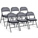 4 Pieces Fabric Upholstered Padded Seat Folding Chairs Seet