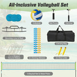 Juego de red de voleibol portátil para exteriores Sistema de red de voleibol de servicio pesado