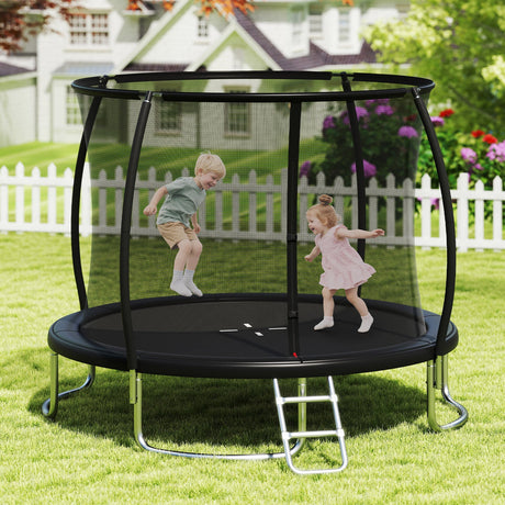 Trampolín exterior de 10 pies, resistente, recreativo, con red de seguridad