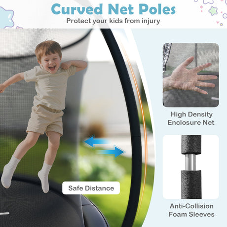Trampolín exterior de 10 pies, resistente, recreativo, con red de seguridad