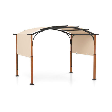 Pérgola retráctil para exteriores de 3 x 3,6 m con toldo retráctil para patio